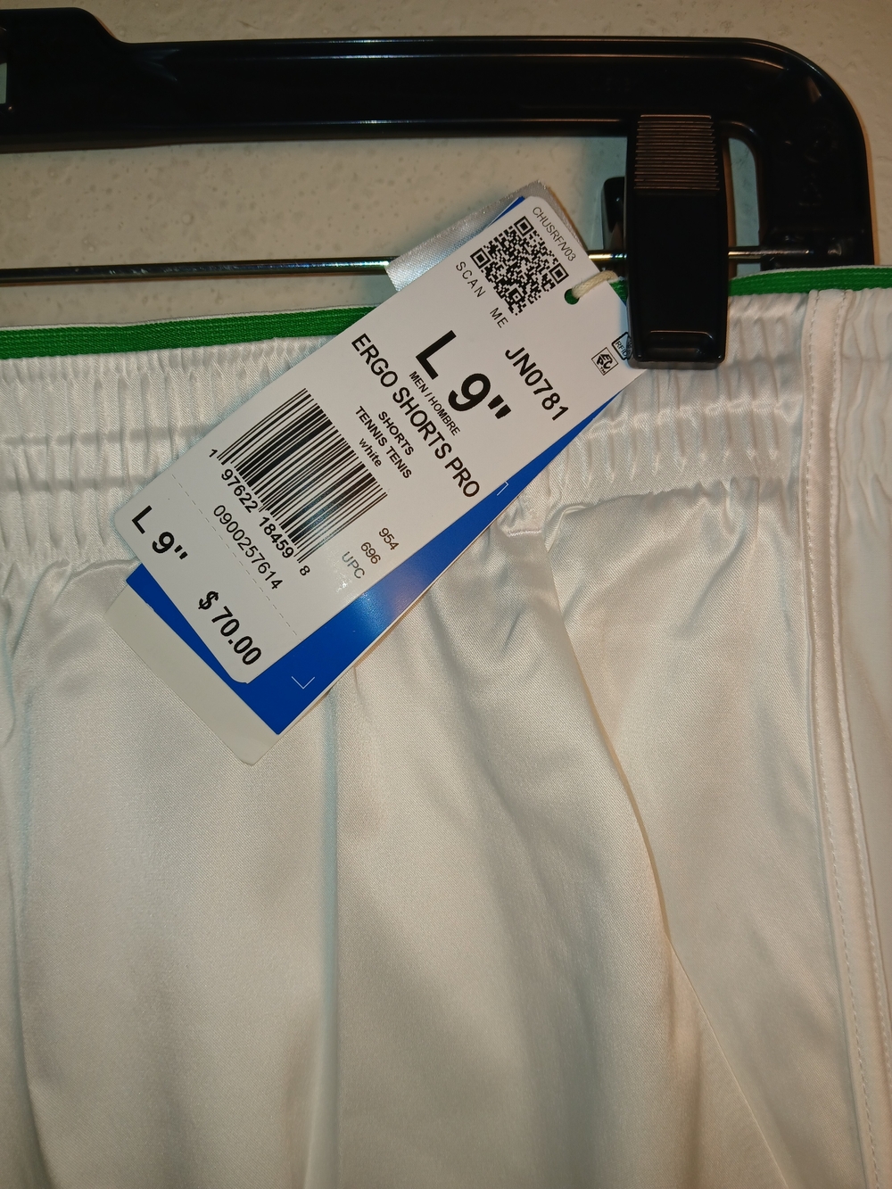 NWT Adidas Originals Tennis Climacool White/Green Shorts JN0781 Men's L.9 - Picture 3 of 5